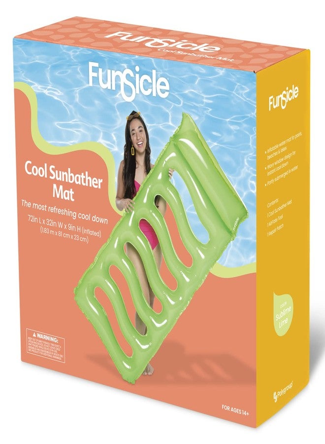 Funsicle 6 ft Cool Sunbather Inflatable Water Lounge Mat with Comfortable Headrest - Image 3