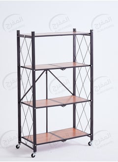 ALMUFARREJ Coffee Corner Table, Side Table, Bookcase with 4 Wood Shelves Meet All Your Needs  - Image 2