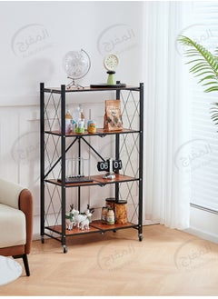 ALMUFARREJ Coffee Corner Table, Side Table, Bookcase with 4 Wood Shelves Meet All Your Needs  - Image 3