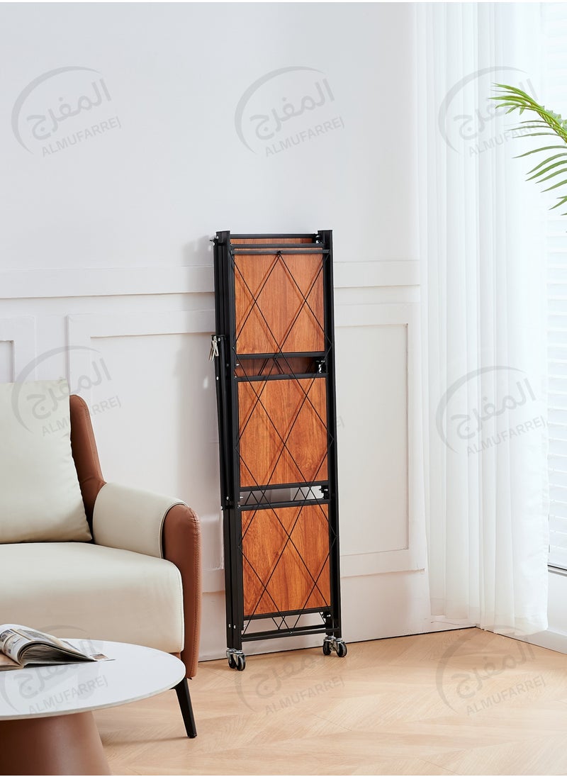 ALMUFARREJ - Coffee Corner Table, Side Table, Bookcase with 4 Wood Shelves Meet All Your Needs - Image 1