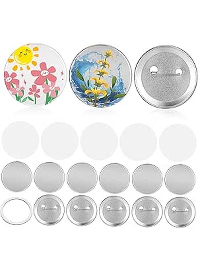 100 Sets Round Button Badge Making Kit With Shells And Protective Films For DIY Crafts - Image 1