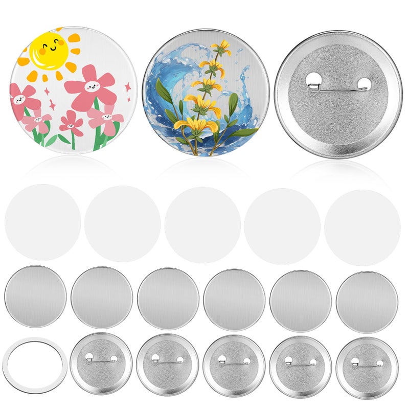 100 Sets Round Button Badge Making Kit With Shells And Protective Films For DIY Crafts - Image 2