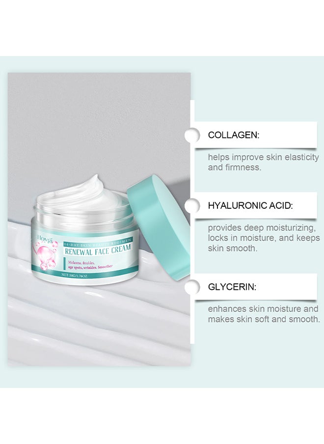 Hoygi Renewal Face Cream 14-Day Skin Beauty Regimen Melasma, Freckles Age Spots, Wrinkles Smoother, Dark Spots Cream, For Melasma And Freckles Treatment For All Skin Types, Anti-Wrinkle Face Cream, Saam Face Cream Korean  - Image 4
