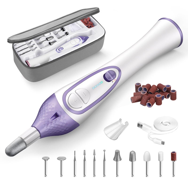ISTON 36Piece Professional Manicure Pedicure KitElectric Nail File Set with 11pcs Nail Drill BitsCordless Electric Nail Drill MachineNail Grinder for Thick Toenail Pedicure Tools for Feet Hand