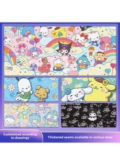 Sanrio Mouse Pad Oversized Cartoon Coolomi Keyboard Non-slip Mat Yugui Dog Female Cute Office Learning Table Mat-Color:800x300mm 5mm-Pattern:slo13