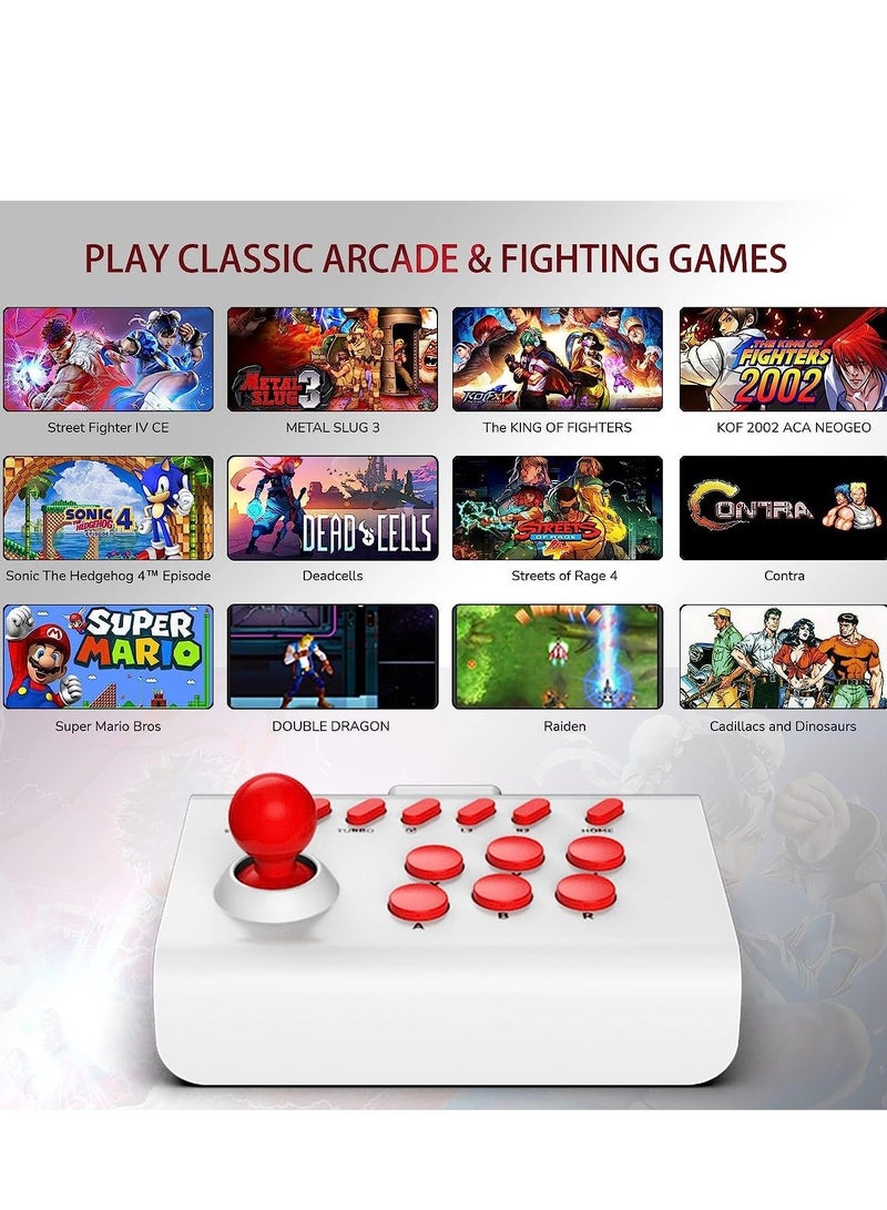 Fighting Game Controller for iPhone iOS Android PC Stick Nintendo Switch/PS3/PS4 Arcade Rocker Gamepad with Turbo & Marco Emulators/Cloud/PS Remote Play/Steam