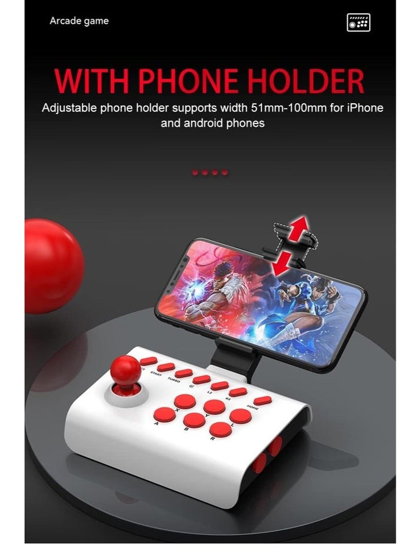 Fighting Game Controller for iPhone iOS Android PC Stick Nintendo Switch/PS3/PS4 Arcade Rocker Gamepad with Turbo & Marco Emulators/Cloud/PS Remote Play/Steam
