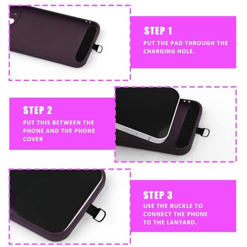 XFSAFDM Universal Phone Lanyard, Phone Chain, Pearl Metal Cell Phone Chain Women Girl Crossbody Strap Anti-Theft Detachable Cellphone Lanyards Around the Neck with Patches for Most Smartphones - Black - Image 5