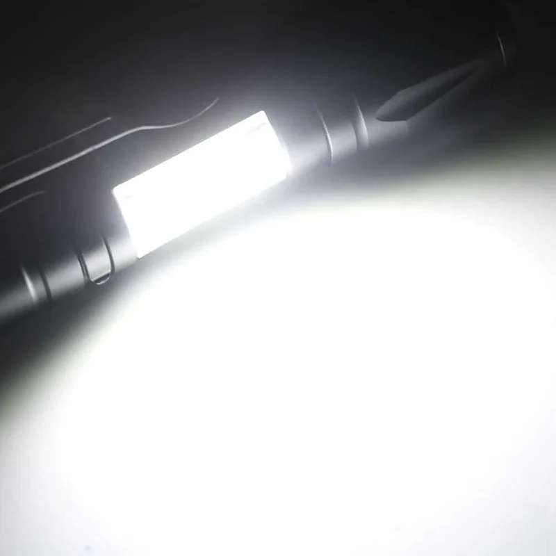 caddeoutlet New Model 2500 Lumens + 5W Cob LED USB Lion Rechargeable Ultra Powerful Waterproof Rechargeable Flashlight