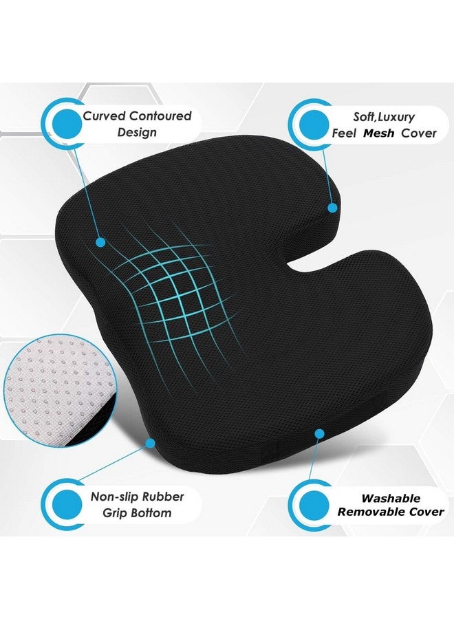 Grin Health Coccyx Pillow with Gel Seat -Orthopedic Chair Cushion for Pressure Relief Coccyx Cushion for Tailbone Back Pain Relief, Office, Car Seat Cushion Driving, Upto 80 kg (Black) - Image 4