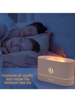 Arabest Simulated Flame Atomized Humidifier, 180ml Aroma Diffuser with 7-color Night Light, USB Ultrasonic Atomized Aromatherapy Essential Oil Diffuser for Home/Office/Bedroom (White)  - Image 5