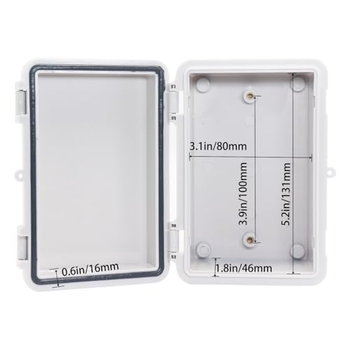 YETLEBOX Waterproof Electrical Box Dustproof Junction Box Weatherproof IP67 ABS Plastic Enclosure Switch Router Project Box with Mounting Plate with Wall Bracket 2 Cable Glands Grey 5.9"x3.9"x2.8" - Image 4