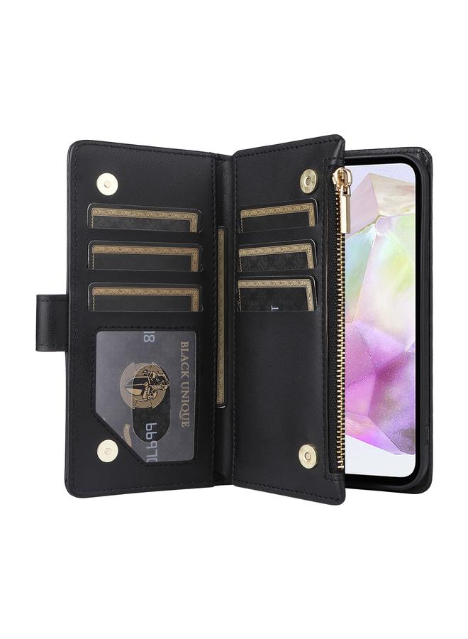 اس-توب جراب لهاتف Samsung Galaxy A35 5G، جراب كروس بودي بسحاب ومحفظة من الجلد بتصميم معين الشكل - Image 4