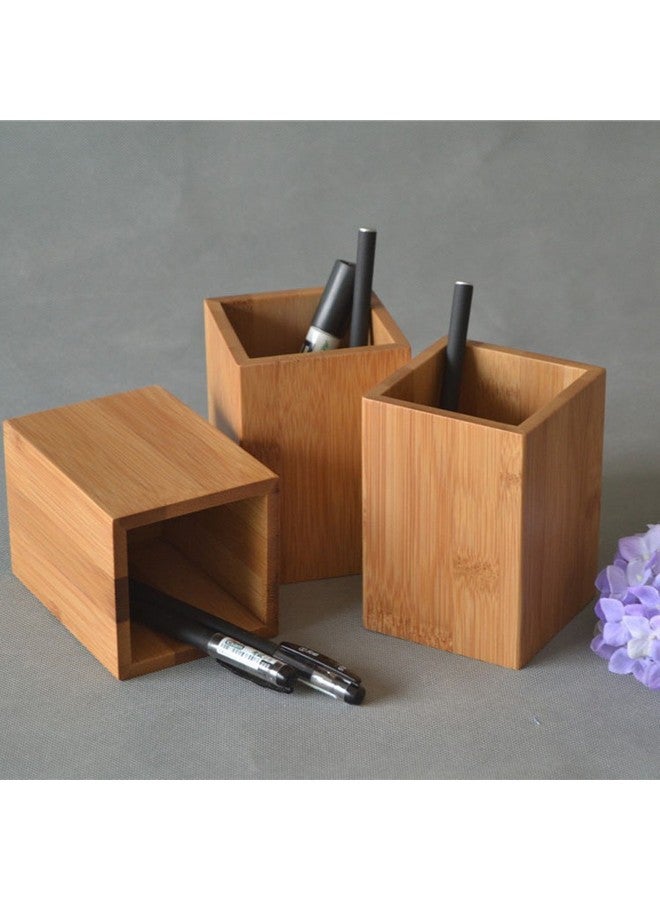 YOSCO Bamboo Wood Desk Pen Pencil Holder Stand Multi Purpose Use Pencil Cup Pot Desk Organizer - Image 4