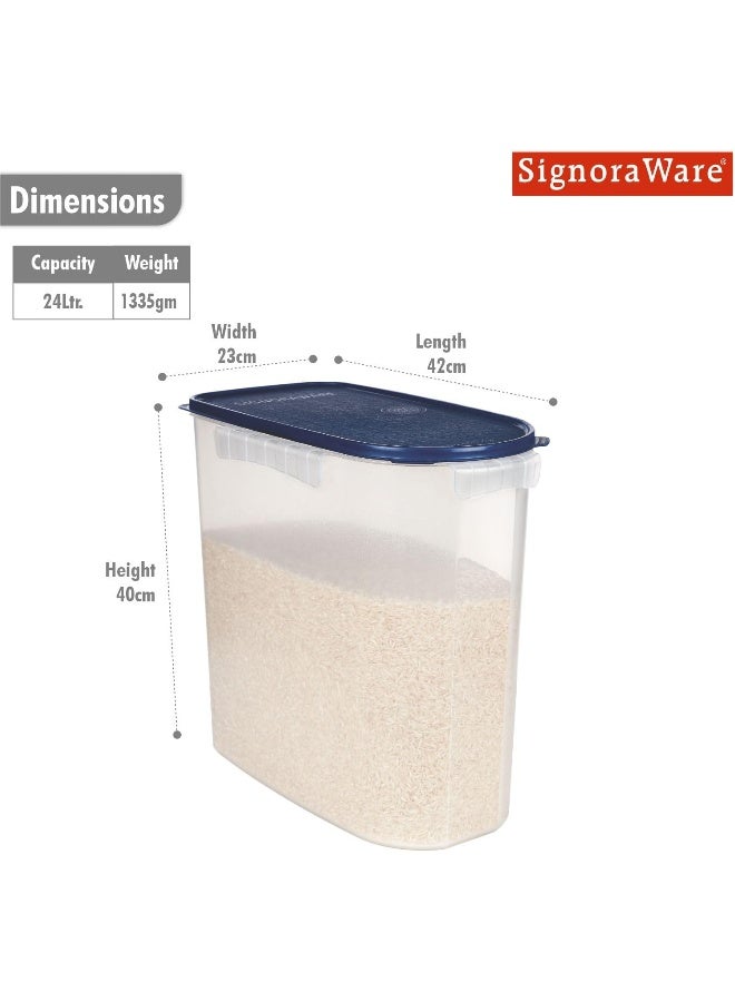 SignoraWare Rice keeper cum Kitchen Organiser, 24 litres, Blue - Ideal for Storing Rice, Grains, and Other Dry Goods - Image 2