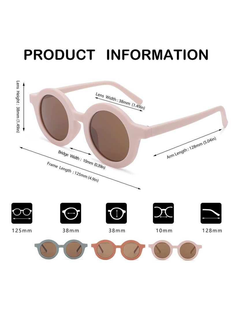 Kids Sunglasses, Retro Cute Round Sunglasses for Kids Girls Boys Sunnies UV400 Protection Sun Glasses, Flexible Frame for Girls Boys Age 2-10 Morandi Sunglasses Fashion Beach Holiday - Image 4