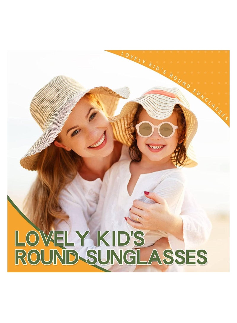 Kids Sunglasses, Retro Cute Round Sunglasses for Kids Girls Boys Sunnies UV400 Protection Sun Glasses, Flexible Frame for Girls Boys Age 2-10 Morandi Sunglasses Fashion Beach Holiday - Image 2