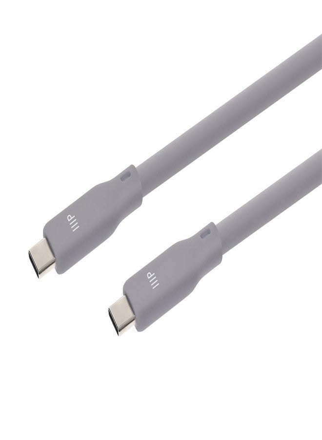Monoprice USB4 Gen 2 Silicone Cable 6ft Gray - Image 1
