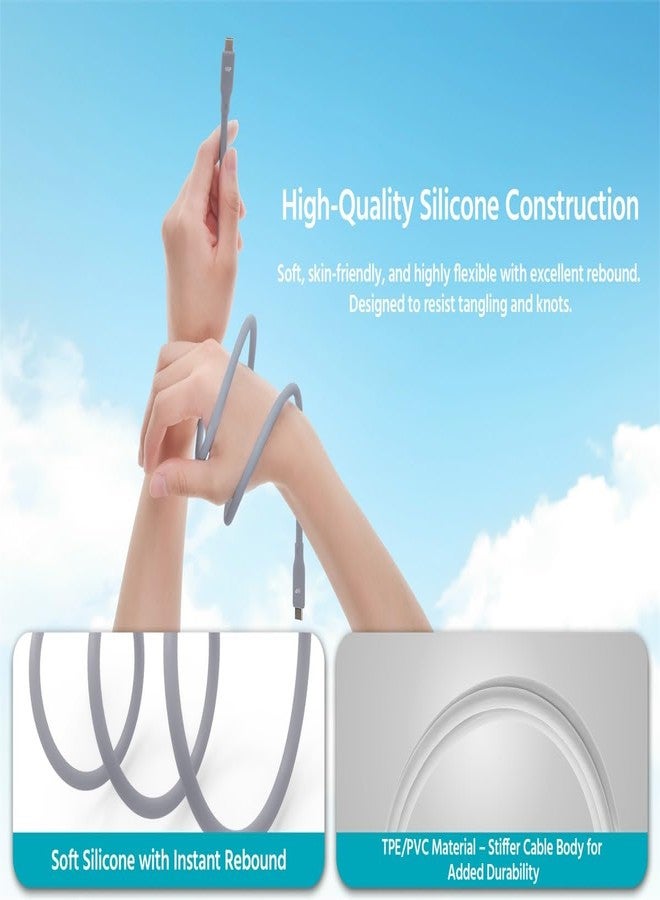 Monoprice USB4 Gen 2 Silicone Cable 6ft Gray - Image 4