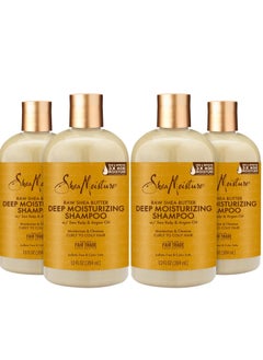 SheaMoisture Raw Shea Butter Shampoo - Deep Moisture Shampoo for Curly Hair, Shampoo with Sea Kelp and Argan Oil, 13 oz EA (Pack of 4)