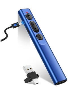 كادييب 2 في 1 USB من النوع C قابل للشحن لاسلكي قابل لإعادة الشحن عن بعد لجهاز التحكم عن بعد للعروض التقديمية للعروض التقديمية PPT، 2.4 جيجا هرتز 2.4 جيجا هرتز جهاز التحكم عن بعد للعروض التقديمية باور بوينت للماك / كمبيوتر / كمبيوتر محمول / كمبيوتر محمول / كيبوت  - Image 1