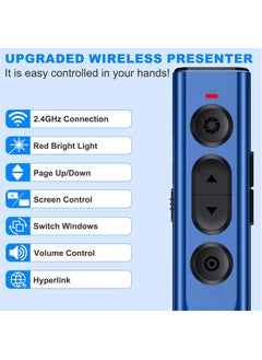 كادييب 2 في 1 USB من النوع C قابل للشحن لاسلكي قابل لإعادة الشحن عن بعد لجهاز التحكم عن بعد للعروض التقديمية للعروض التقديمية PPT، 2.4 جيجا هرتز 2.4 جيجا هرتز جهاز التحكم عن بعد للعروض التقديمية باور بوينت للماك / كمبيوتر / كمبيوتر محمول / كمبيوتر محمول / كيبوت  - Image 2