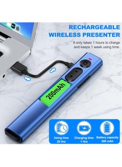 كادييب 2 في 1 USB من النوع C قابل للشحن لاسلكي قابل لإعادة الشحن عن بعد لجهاز التحكم عن بعد للعروض التقديمية للعروض التقديمية PPT، 2.4 جيجا هرتز 2.4 جيجا هرتز جهاز التحكم عن بعد للعروض التقديمية باور بوينت للماك / كمبيوتر / كمبيوتر محمول / كمبيوتر محمول / كيبوت  - Image 5