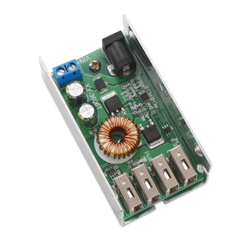 REES52 REES52 DCDC Buck Power Supply Module 936V to 5V Low Voltage Regulator Converter 5A 25W Volt Transformer with 4 USB Port Supporting Fast Charging for Android Phone - Image 3