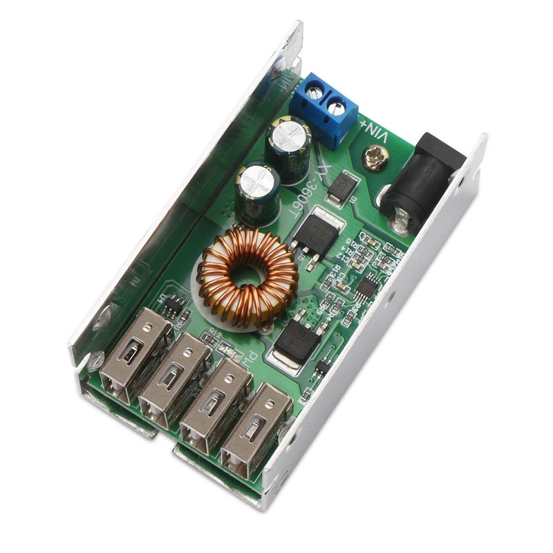 REES52 REES52 DCDC Buck Power Supply Module 936V to 5V Low Voltage Regulator Converter 5A 25W Volt Transformer with 4 USB Port Supporting Fast Charging for Android Phone - Image 4