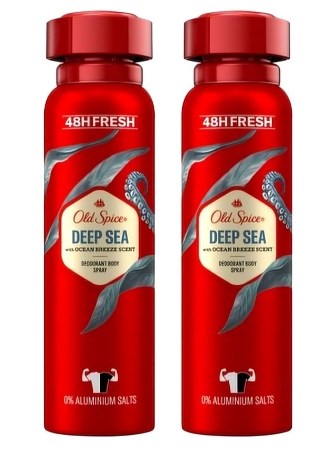 Old Spice Pack Of 2 Old Spice Deep Sea Deodorant Body Spray for Men 150ml - Image 2