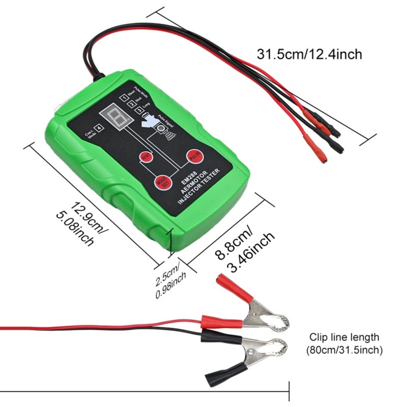 Fuel Injector Tester 12V Dual Port 8 Pulse Modes - Universal Compatibility Clear LCD Display Safety Protection Fuel Injector Cleaner for Automotive Car Maintenance Garage Use - Image 2