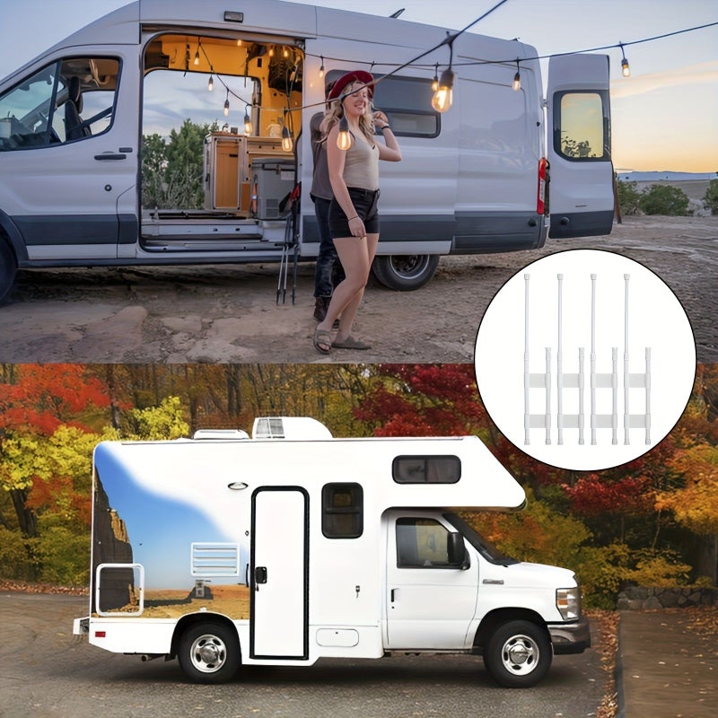 RV Cabinet Shelves Wardrobe Rods And Adjustable Refrigerator Panels White Removable Accessories For RV Modifications Without Battery - Image 3