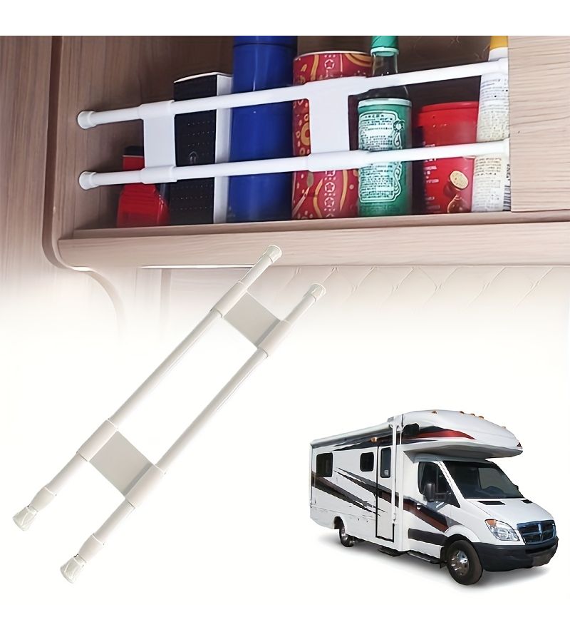 RV Cabinet Shelves Wardrobe Rods And Adjustable Refrigerator Panels White Removable Accessories For RV Modifications Without Battery - Image 2