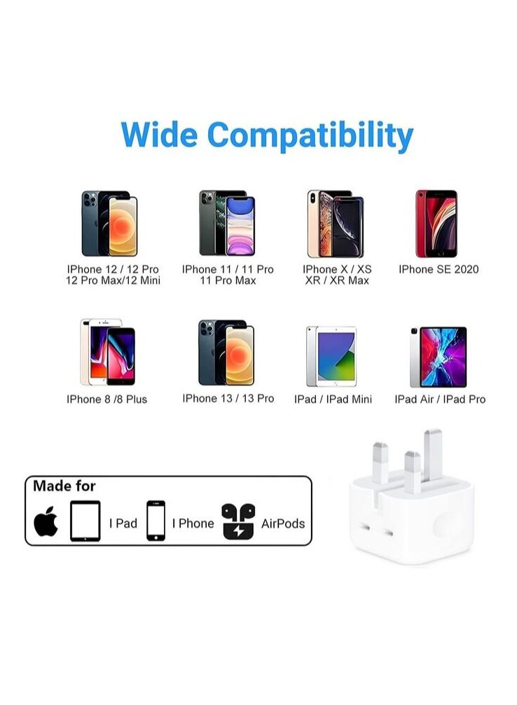 إن تك NTECH 35W USB C Plug شاحن سريع ، شاحن جداري مزدوج USB C Port PD 3.0 متوافق مع iPhone 13/13 Pro / 13 Pro Max / 12/11 / SE 3 ، iPad Pro Air Pods Pro ، Apple / Watch إلخ ، - Image 2