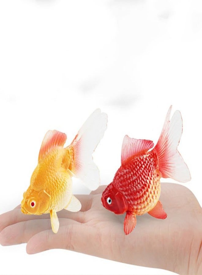 توي اند اونا سمكة ذهبية اصطناعية من توياندونا، قطعتان، نموذج سمكة بلاستيكية اصطناعية لحوض السمك، نموذج سمكة ذهبية واقعية، سمكة مزيفة نابضة بالحياة لتزيين حوض السمك - Image 5