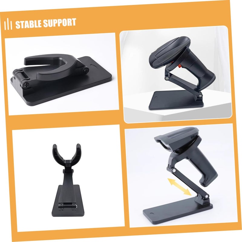 Adjustable Foldable Barcode Scanner Stand Black Portable Desktop Holder Multi Angle Stable Support - Image 4