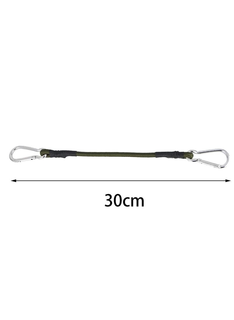 Excefore 2 Pcs Heavy Duty Carabiner  Bungee Cord, Waterproof Bungee Cords, Extra Strong and Durable Elasticated Cord, Suitable for Tarps, Bike Rack, Tent, Car - Image 2