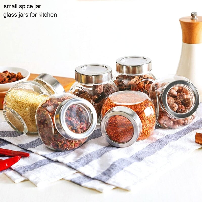 Vency 4 Pcs Spice And Honey Storage Jar Set - Spice Storage Glass Jar With Rust Proof Air Tight Stainless Steel Lid - Glass Jar For Gift (Set Of 4, 200Ml) - Image 2