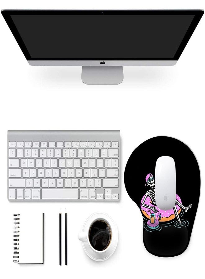 Britimes Ergonomic Mouse Pad with Wrist Support Black Skeleton Mouse Pads with Non-Slip Rubber Base for Home Office Gaming Working Computers Laptop Easy Typing & Pain Relief - Image 2