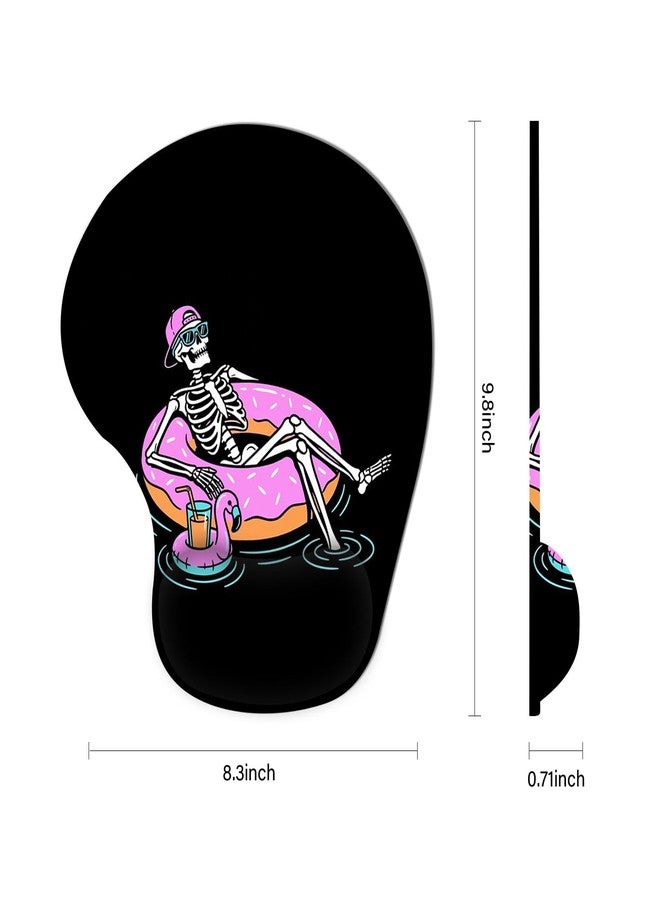 Britimes Ergonomic Mouse Pad with Wrist Support Black Skeleton Mouse Pads with Non-Slip Rubber Base for Home Office Gaming Working Computers Laptop Easy Typing & Pain Relief - Image 3