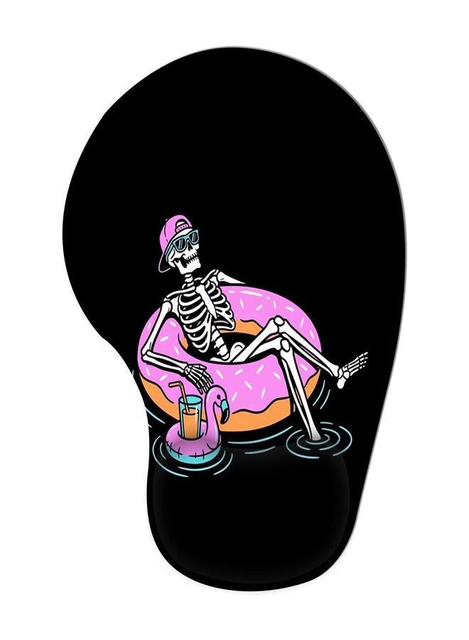 Britimes Ergonomic Mouse Pad with Wrist Support Black Skeleton Mouse Pads with Non-Slip Rubber Base for Home Office Gaming Working Computers Laptop Easy Typing & Pain Relief - Image 1