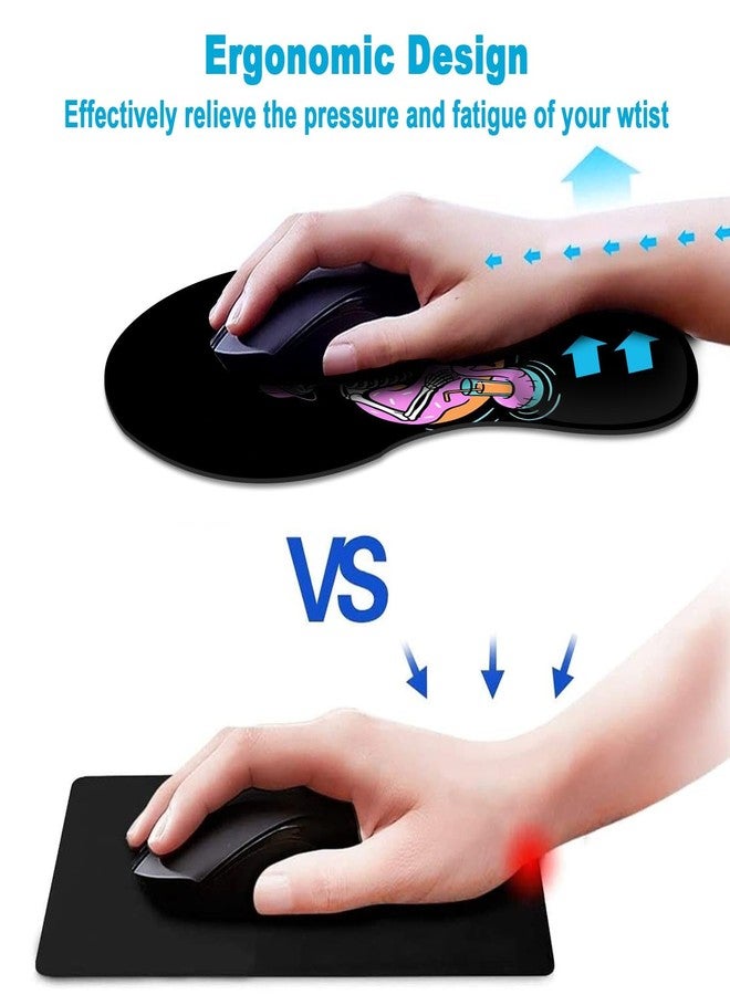 Britimes Ergonomic Mouse Pad with Wrist Support Black Skeleton Mouse Pads with Non-Slip Rubber Base for Home Office Gaming Working Computers Laptop Easy Typing & Pain Relief - Image 5