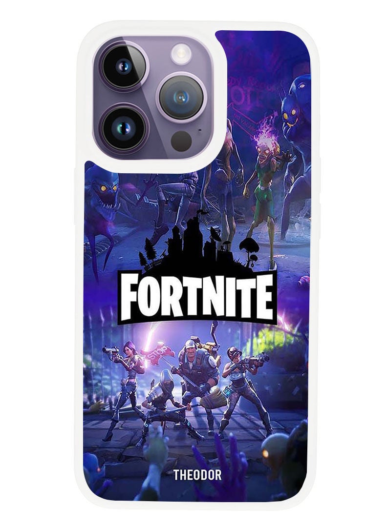 Theodor Protective Case Anti Scratch Shock Proof Cover For APPLE IPHONE 14 PRO MAX Fortnite (White Bumper) - Image 1