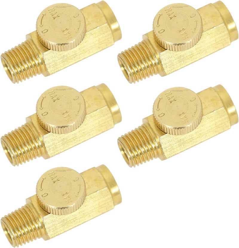 Brass In-Line Air Flow Regulator Control Tool Valve 1/4" NPT (5)