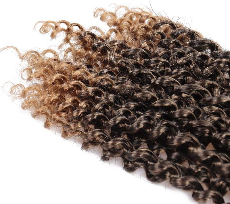 Dorsanee Ombre Honey Blonde Passion Twist Hair 12 Inch 7 Packs Water Wave Crochet Hair Long Bohemian Curly Braiding Hair for Butterfly Locs, Faux Locs, Boho Style Spring Twist Crochet Braids (T27#) - Image 5