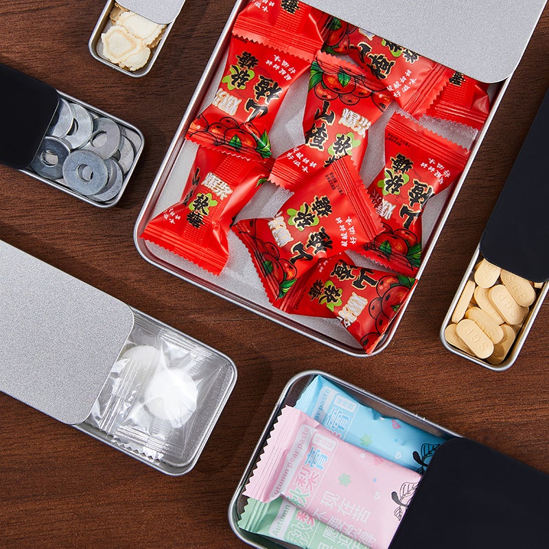 Push-Pull Box Frosted Iron Box Spot Portable Mini Sliding Lid Box Small Jewelry Dental Floss Medicine Candy Balm Packaging Box - Image 5