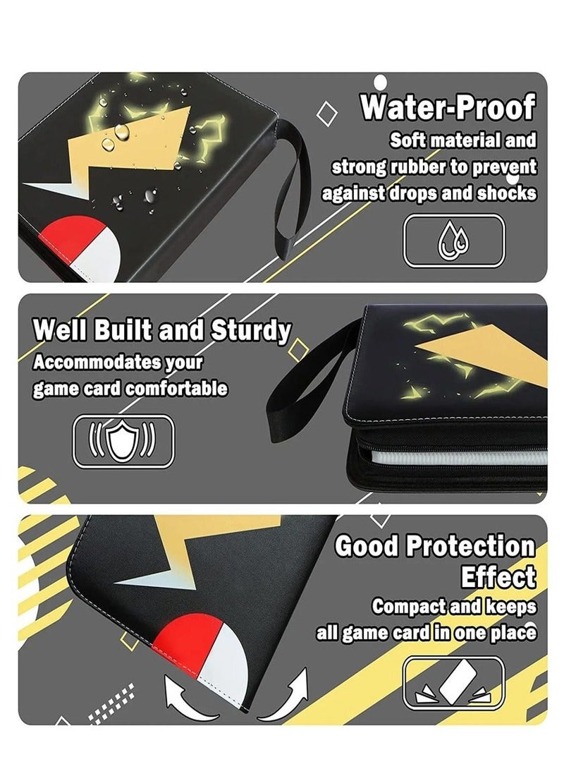 Pokemon Compatible Cards Binder,  Card Holder Pocket, Portable Card Collection Album Holder Book,  Fits 400 Cards With 50 Removable Sleeves, Trading Card Binder with Carrying Case  - Image 4