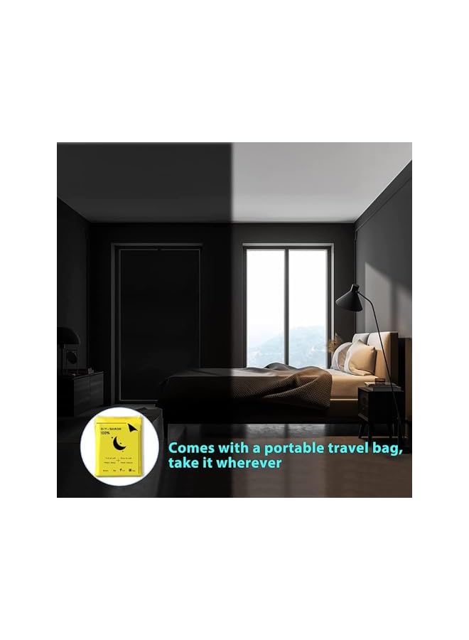 The Bros Blackout Blind 145 x 300cm Portable Blackout Blinds Darkening Temporary 420D Fabric Black out Shades Blackout Curtains for Window Bedroom Room(145x300cm) - Image 4