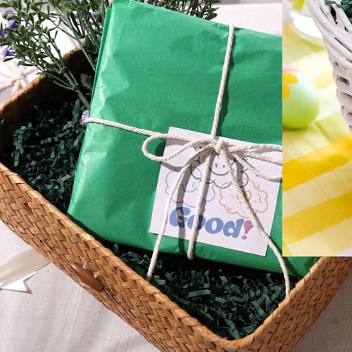 Koogel 1LB Green Crinkle Paper Filler, Shred Paper Fillers, Crinkle Cut Shredded Confetti for Basket Filling Gift Box Stuffing - Image 4