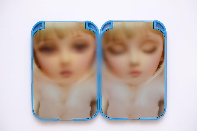 Mirrors (Set of 2 Magic and Compact Makeup Mirror for Girls,Blue) - Image 1